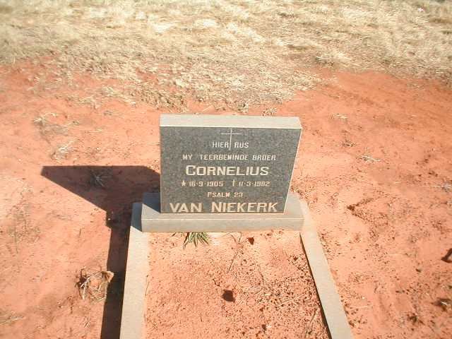 NIEKERK  Cornelius, van 1905-1982