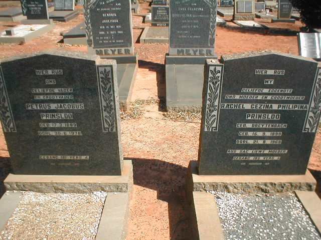 PRINSLOO Petrus Jacobus 1889-1978 &amp; Rachel Gezina Philipina BREYTENBACH 1898-1968