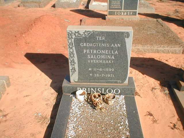 PRINSLOO Petronella Salomina nee VERMAAK 1899-1971