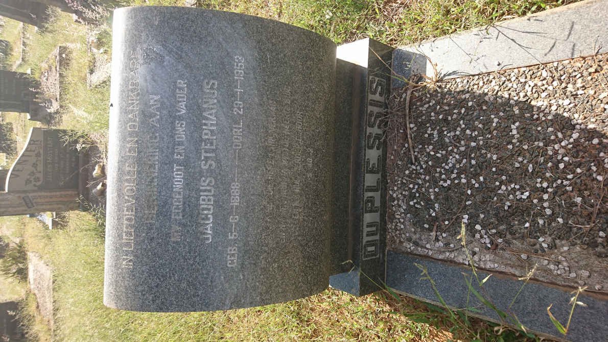 PLESSIS Jacobus Stephanus, du 1888-1953