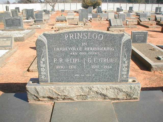 PRINSLOO P.R 1890-1976 &amp; G.E.1887-1954
