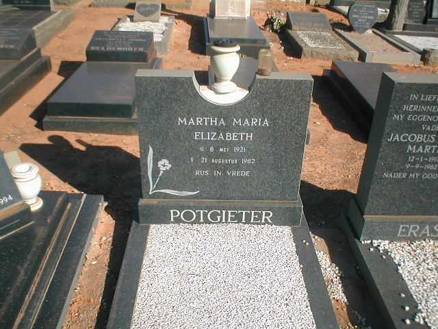 POTGIETER Martha Maria Elizabeth 1921-1982
