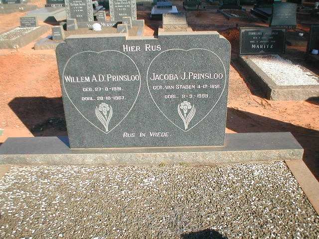 PRINSLOO Willem A.D. 1891-1967 &amp; Jacoba J. 1891-1989