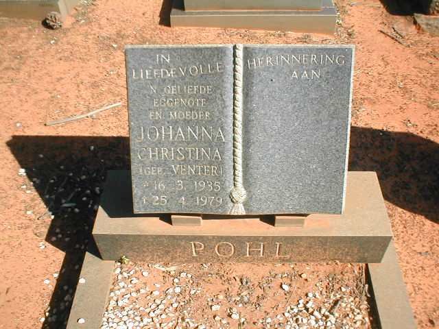 POHL Johanna Christina nee VENTER 1935-1979