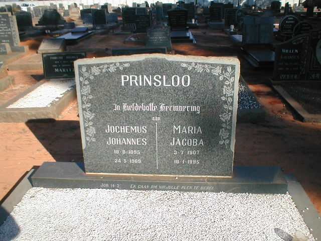 PRINSLOO Jochemus Jacobus 1895-1969 &amp; Maria Jacoba 1907-1995