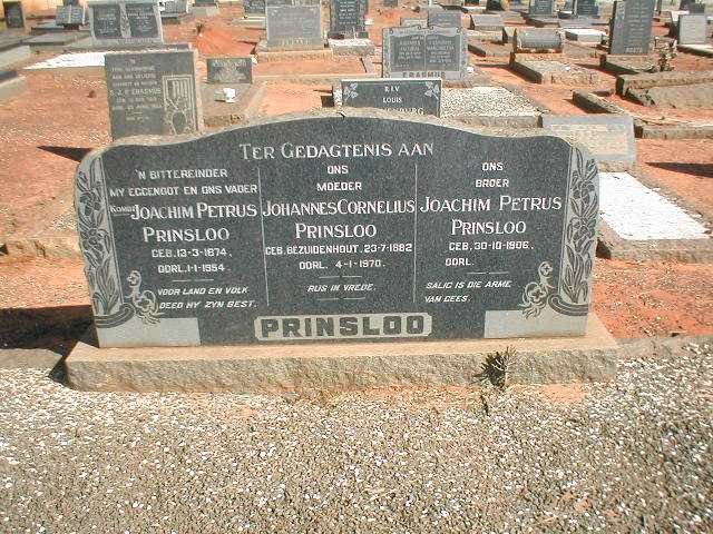 PRINSLOO Joachim Petrus 1874-1954 &amp; Johannes Cornelius BEZUIDENHOUT 1882-1970 :: PRINSLOO Joachim Petrus 1906-