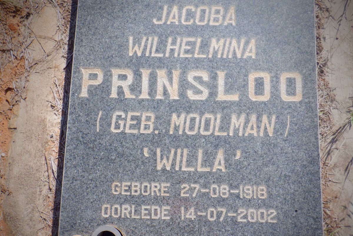 PRINSLOO Barend Jacobus 1912-1997 &amp; Jacoba Wilhelmina MOOLMAN 1918-2002