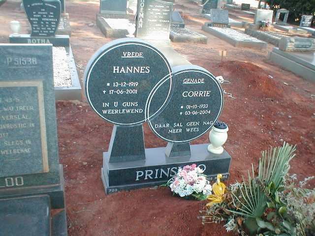 PRINSLOO Hannes 1919-2001 &amp; Corrie 1923-2004