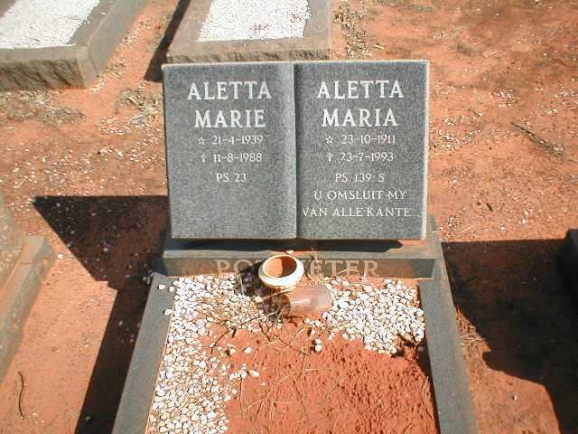 POTGIETER Aletta Marie 1939-1988 :: POTGIETER Aletta Maria 1911-1993