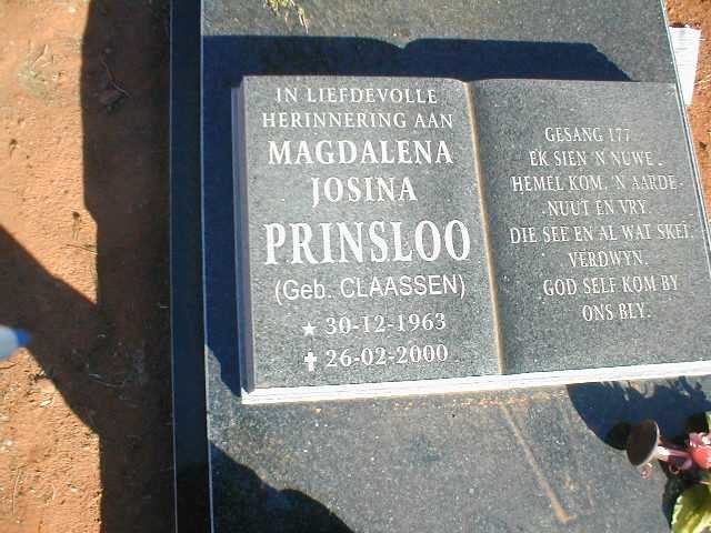 PRINSLOO Magdalena Josina geb. CLAASSEN 1963-2000