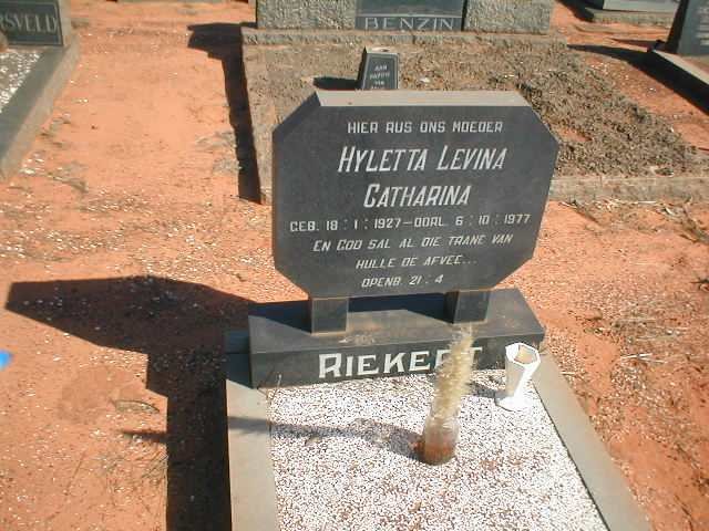 RIEKERT Hyletta Levina Catharina 1927-1977