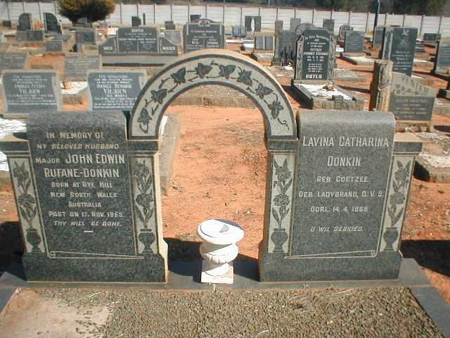 RUFANE-DONKIN John Edwin -1953 &amp; Lavinia Catharina COETZEE -1969