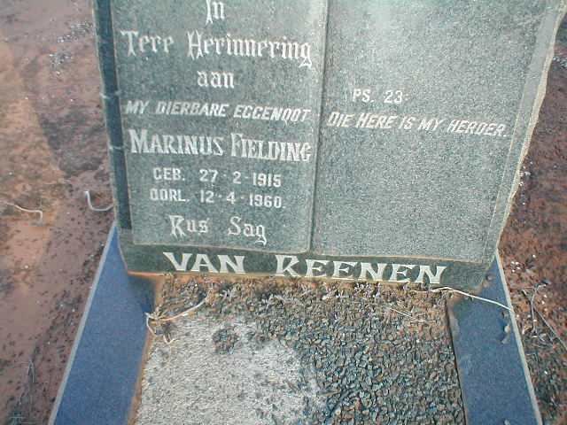 REENEN Marinus Fielding, van 1915-1960