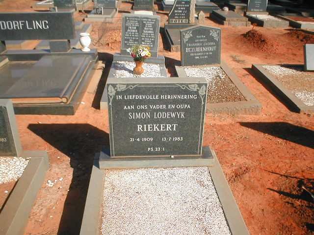 RIEKERT Simon Lodewyk 1909-1983