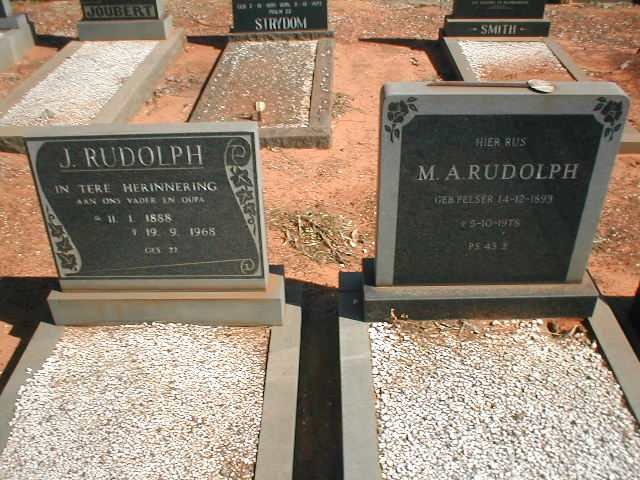 RUDOLPH J. 1888-1965 :: RUDOLPH M.A. nee PELSER 1893-1978