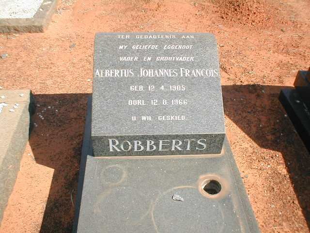 ROBBERTS Albertus Johannes Francois 1905-1966