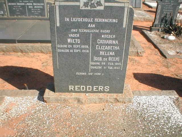 REDDERS Wiets 1869-1956 &amp; Catharina Elizabetha Helena DE BEER 1891-1957