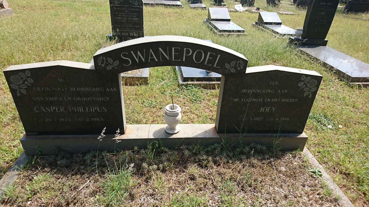 SWANEPOEL Casper Phillipus 1925-1983 &amp; Joey 1927-1976