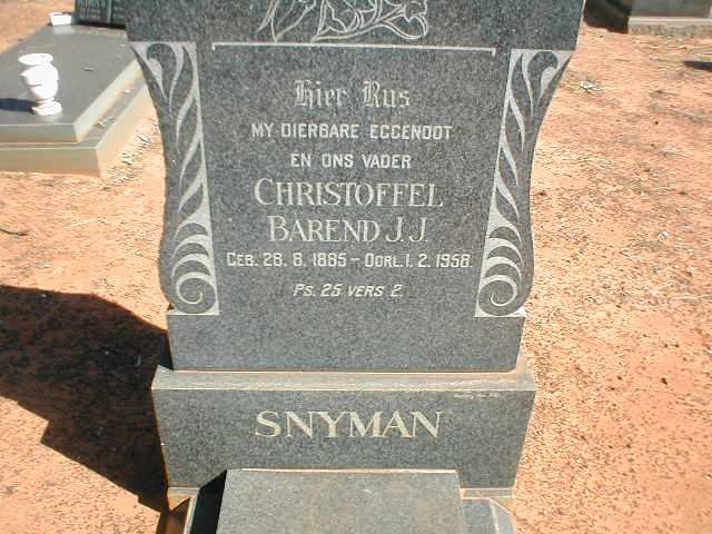 SNYMAN Cristoffel Barend J.J. 1885-1958