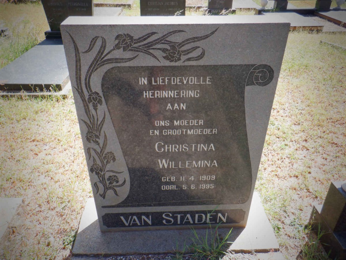 STADEN Christina Willemina, van 1909-1995