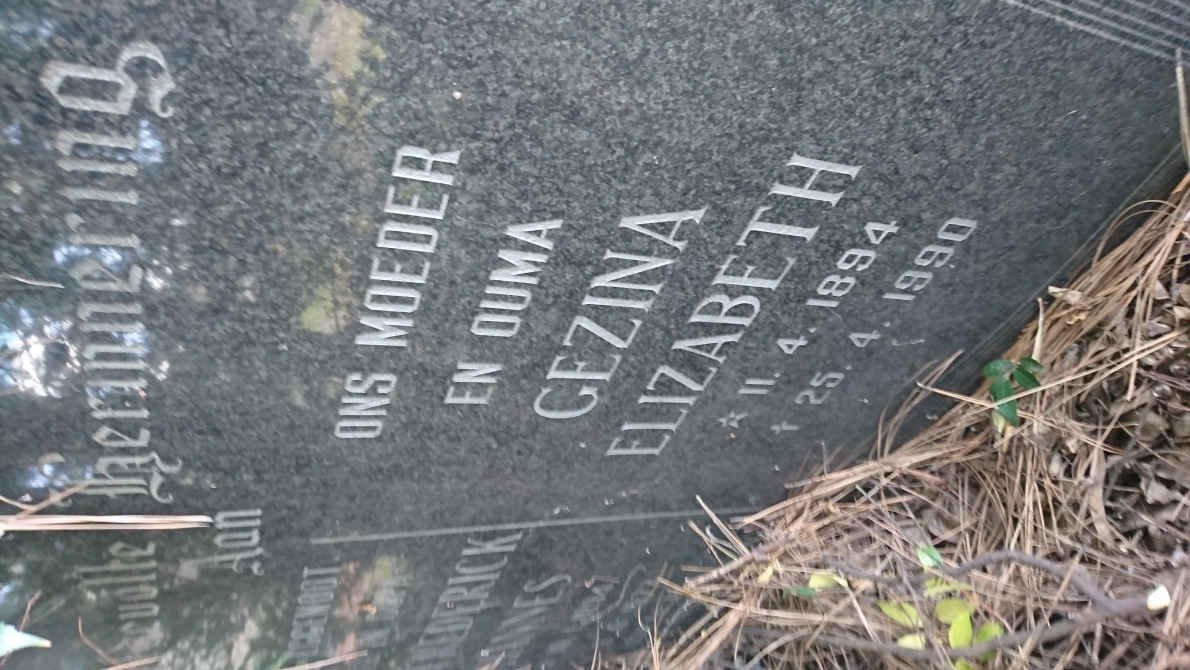 SPANGENBERG David Frederick Johannes 1894-1973 &amp; Gezina Elizabeth 1894-1990