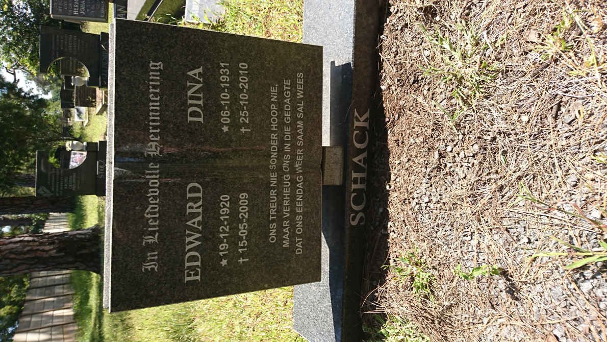 SCHACK Edward 1920-2009 &amp; Dina 1931-2010