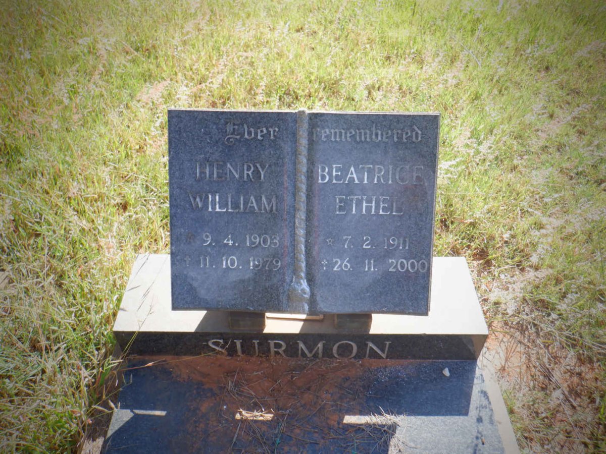 SURMON Henry William 1903-1979 &amp; Beatrice Ethel 1911-2000