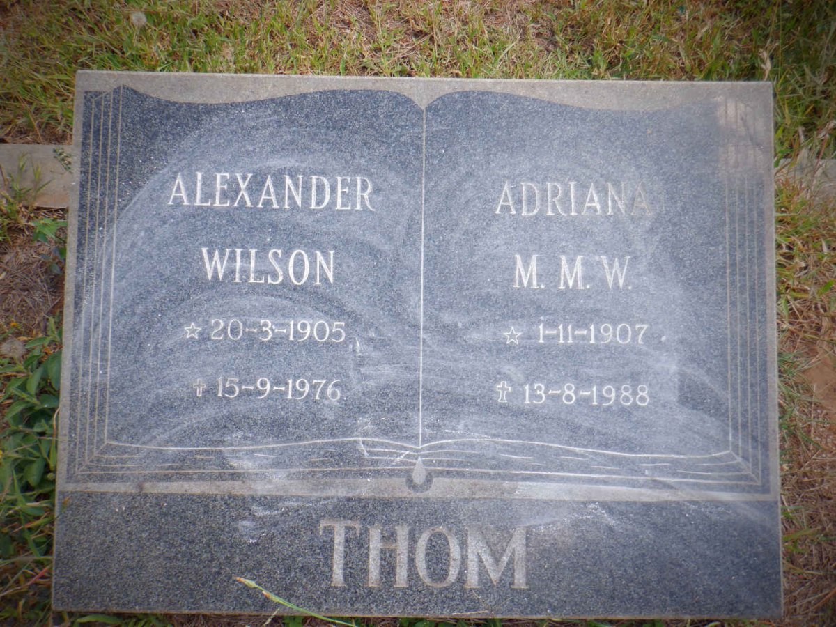 THOM Alexander Wilson 1905-1976 &amp; Adriana M.M.W. 1907-1988