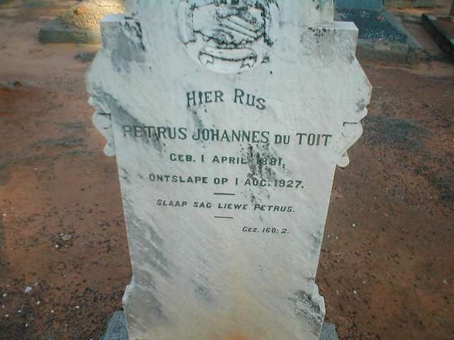 TOIT Petrus Johannes, du 1881-1927