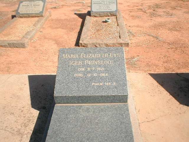 UYS Maria Elizabeth nee PRINSLOO 1921-1964
