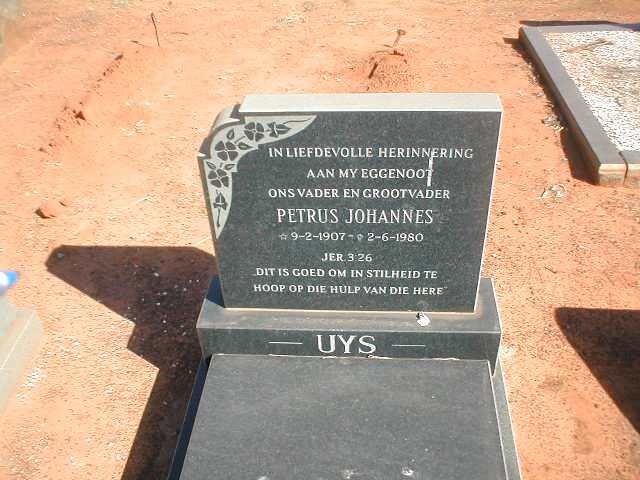 UYS Petrus Johannes 1907-1980