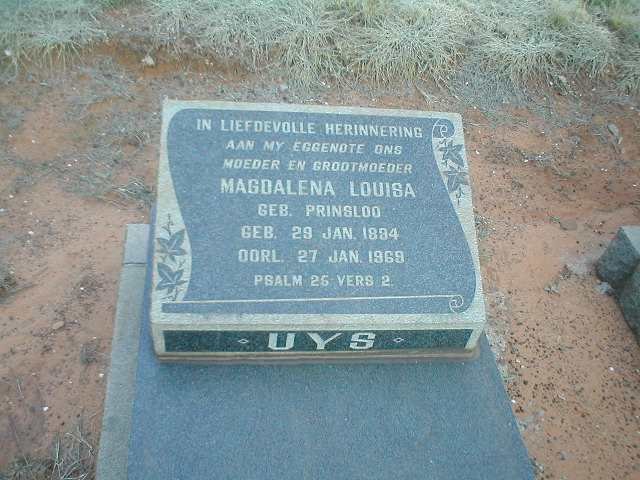UYS Magdalena Louisa geb. PRINSLOO 1894-1969
