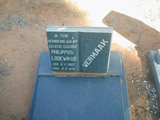 VERMAAK Philippus Lodewikus 1903-1974