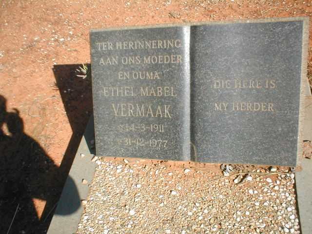 VERMAAK  Ethel Mabel 1911-1977