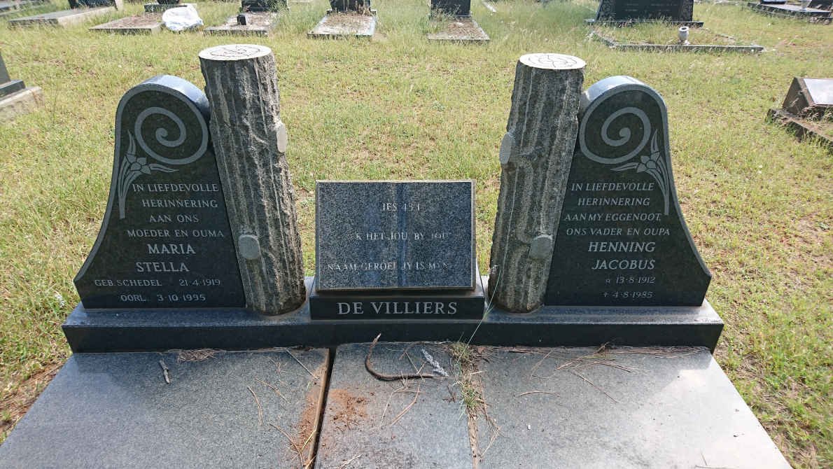 VILLIERS Henning Jacobus, de 1912-1985 &amp; Maria Stella SCHEDEL 1919-1995