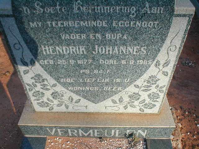 VERMEULEN Hendrik Johannes 1877-1965