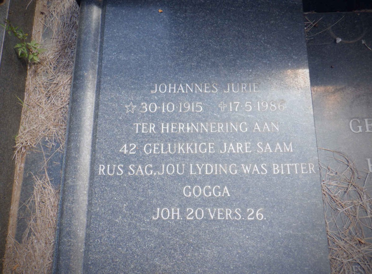 VENTER Johannes Jurie 1915-1986 &amp; Hester Susanna Johanna ROBBERTZE 1926-2016 :: VENTER Esther 1958-1978