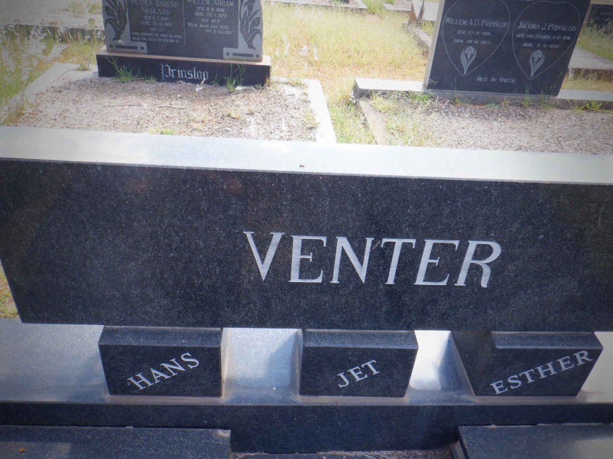 VENTER Johannes Jurie 1915-1986 &amp; Hester Susanna Johanna ROBBERTZE 1926-2016 :: VENTER Esther 1958-1978