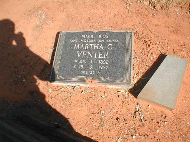 VENTER Martha C. 1892-1977