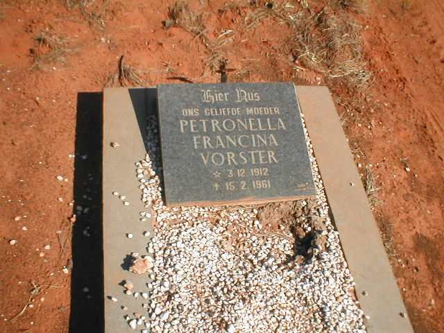 VORSTER Petronella Francina 1912-1961