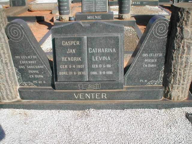 VENTER Casper Jan Hendrik 1901-1970 &amp; Catharina Levina 1911-1986
