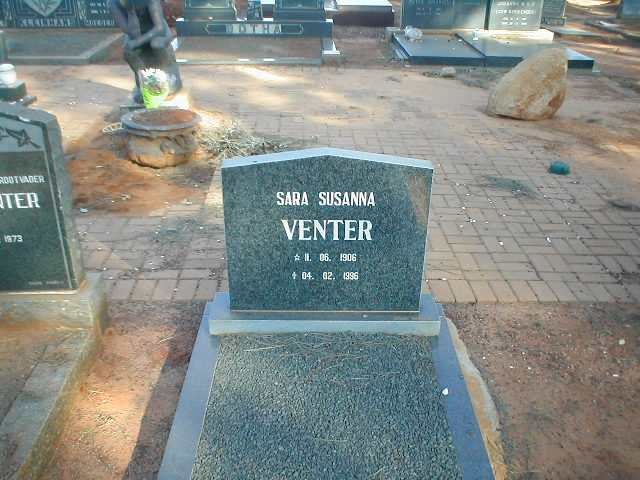 VENTER Sara Susanna 1906-1996