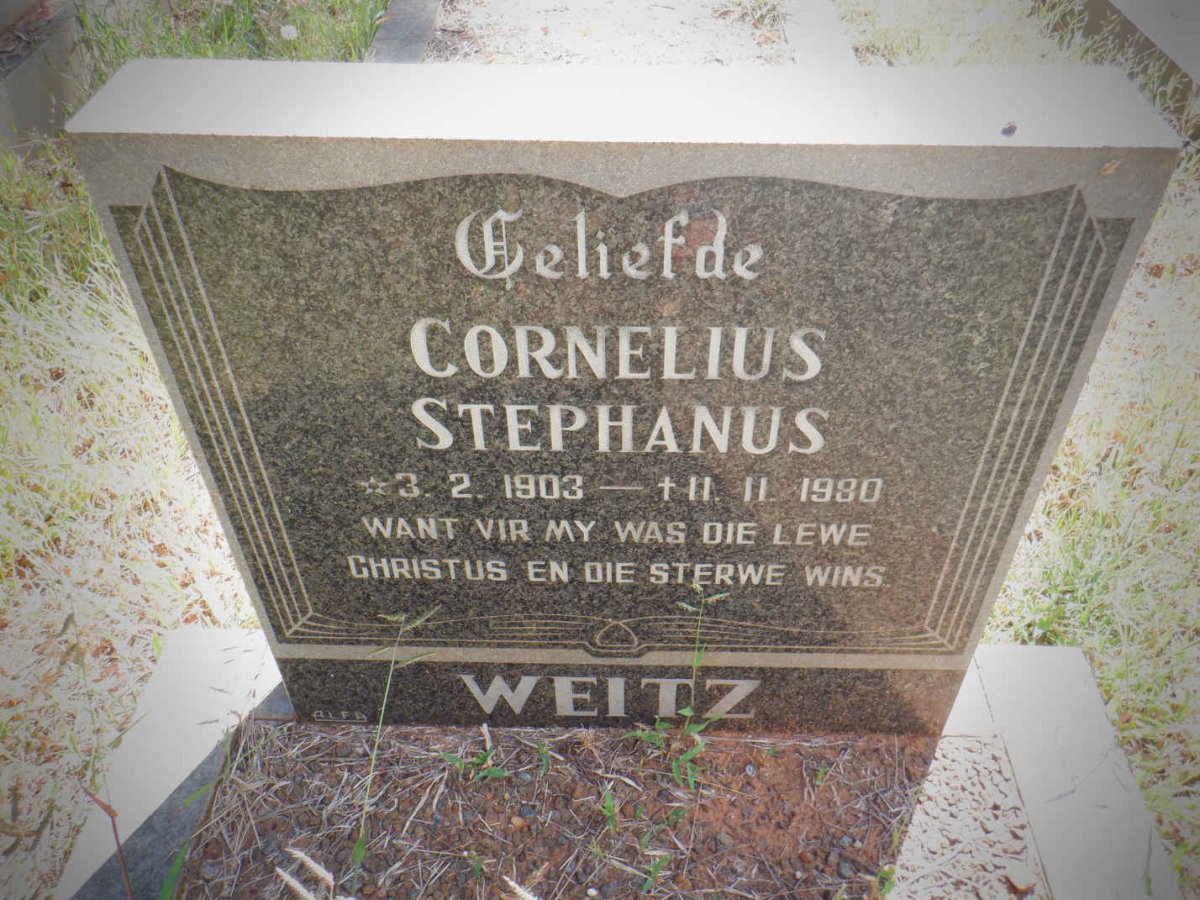 WEITZ Cornelius Stephanus 1903-1980