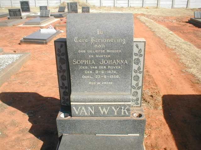 WYK Sophia Johanna geb. VAN DER HOVEN 1876-1956