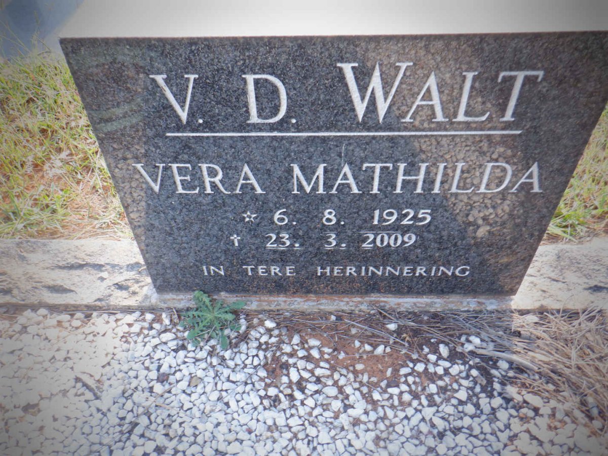 WALT Abram Jakobus, v.d. 1920-1977 &amp; Vera Mathilda 1925-2009