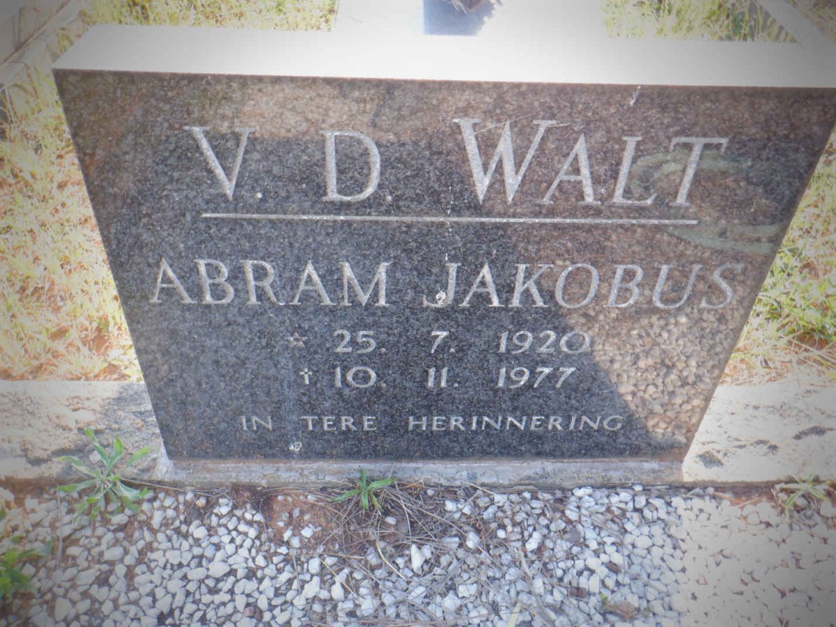WALT Abram Jakobus, v.d. 1920-1977 &amp; Vera Mathilda 1925-2009