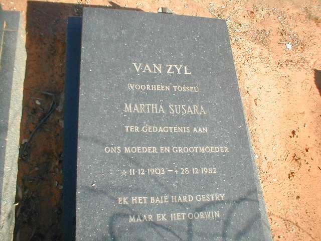 ZYL Martha Susara, van voorheen TOSSEL 1903-1982