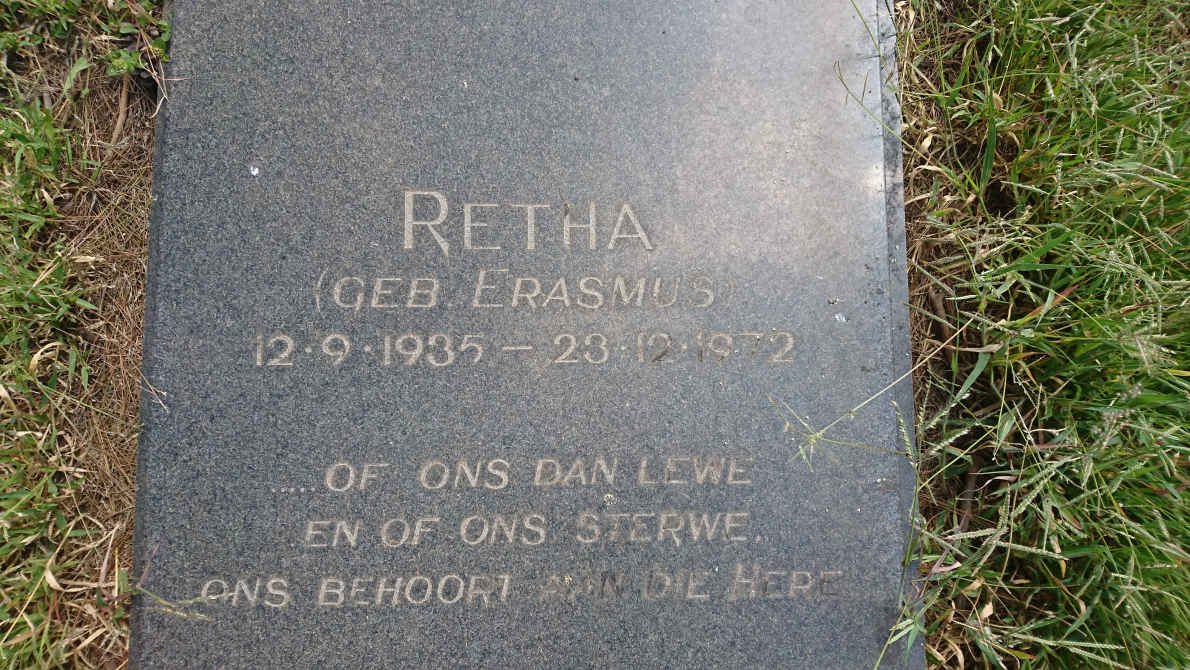 ? Retha nee ERASMUS 1935-1972