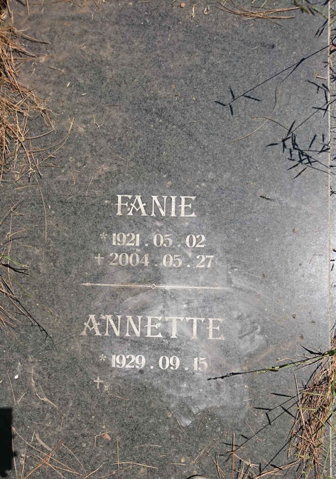 ? Fanie 1921-2004 &amp; Annette 1929-