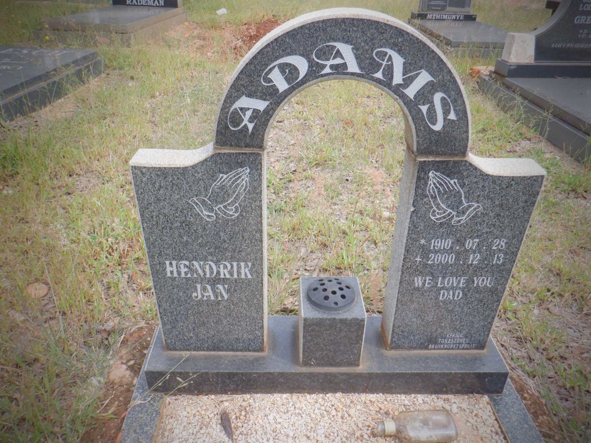 ADAMS Hendrik Jan 1910-2000